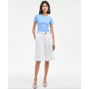 HUGO BOSS Gewari Cotton High-Rise Denim Bermuda Shorts Natural 28